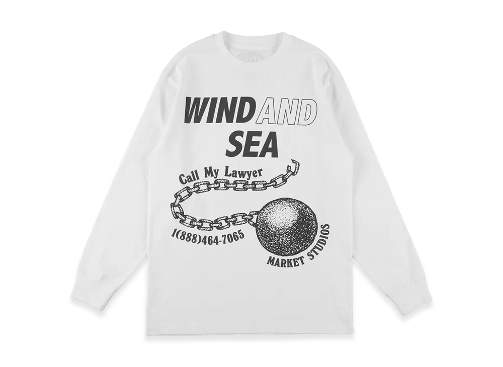 WIND AND SEA x MARKET Call My Lawer L/S Tee "White"