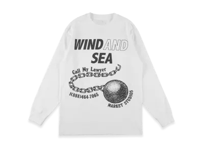 WIND AND SEA x MARKET Call My Lawer L/S Tee "White"