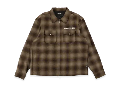 WIND AND SEA Zip Flannel Shirts "Brown"