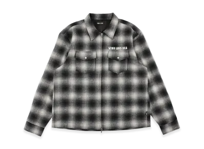 WIND AND SEA Zip Flannel Shirts "Black"