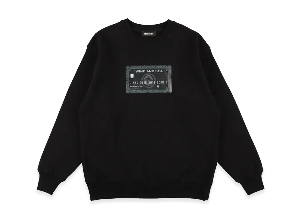 WIND AND SEA Credit Card Logo Crewneck Sweatshirts "Black"