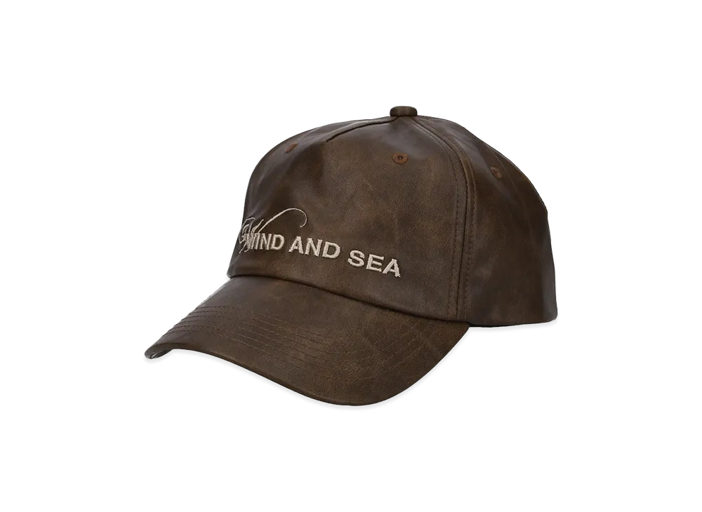 WIND AND SEA Syntetic Leather Logo Cap "Brown"