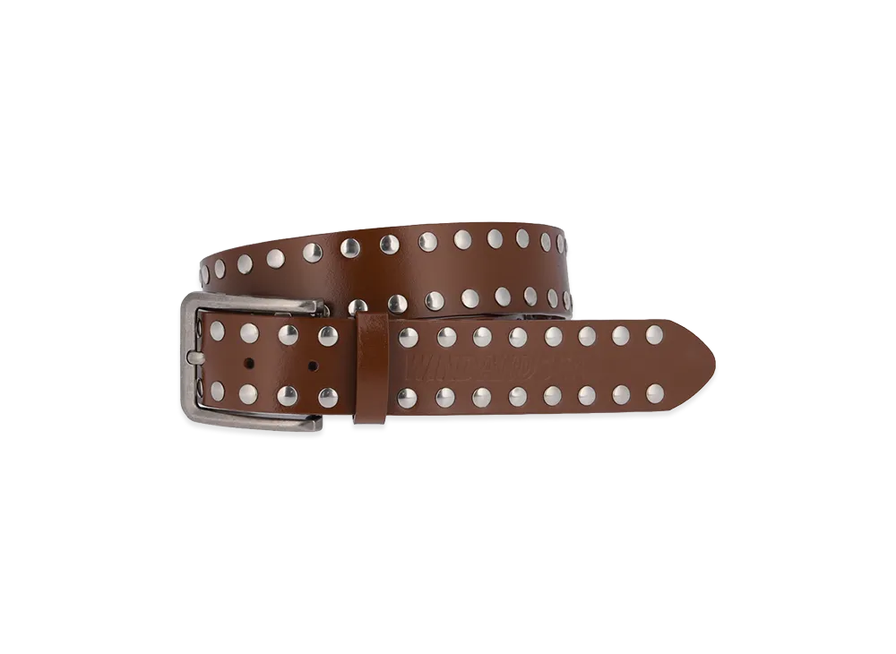 WIND AND SEA Studs Leather Belt "Brown"