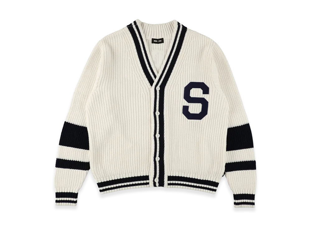 WIND AND SEA Patch Tilden Knit Cardigan "White"