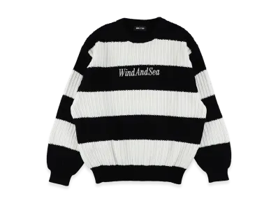 WIND AND SEA Cotton Volume Knit Sweater "Black Border"