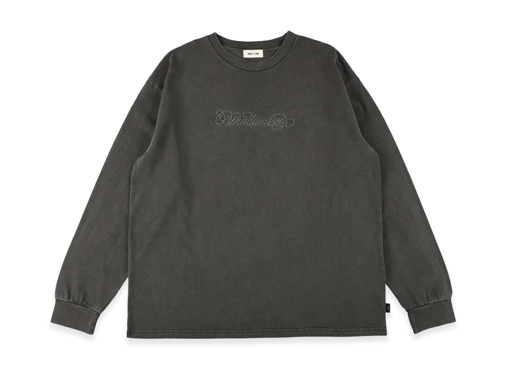 WIND AND SEA Garment Dyed Kanoko L/S Tee "Black"
