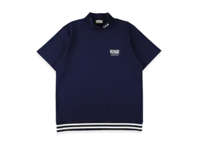 WIND AND SEA S/S Mock Neck Logo Knit "Navy"