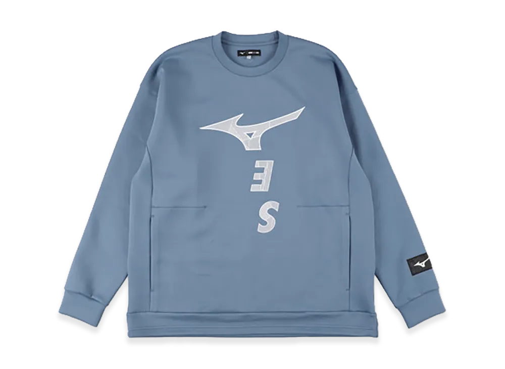 WIND AND SEA x MIZUNO Loose Fit Crewneck Sweatshirt "Wind Blue"