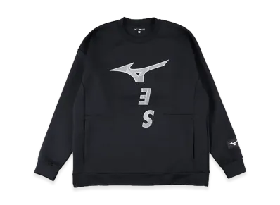 WIND AND SEA x MIZUNO Loose Fit Crewneck Sweatshirt "Black"