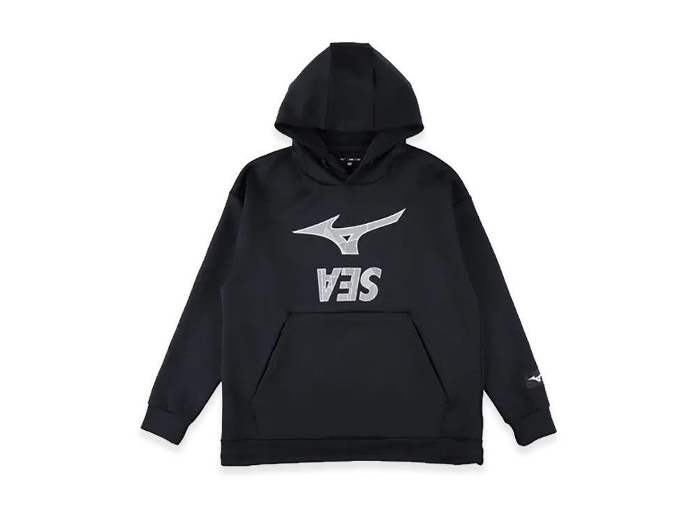 WIND AND SEA x MIZUNO Loose Fit Hooded Sweatshirt "Black"