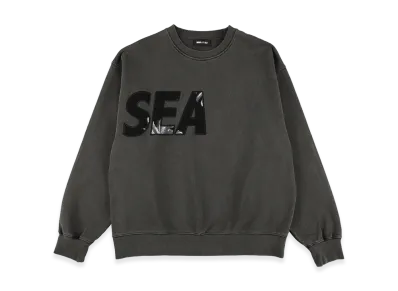 WIND AND SEA Palm Tree Pachwork Crew Neck Sweat Shirt "Black"