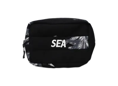 WIND AND SEA Palm Tree Flannel Pouch "Black"