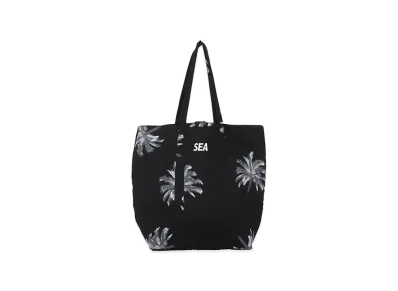 WIND AND SEA Palm Tree Flannel Tote Bag "Black"
