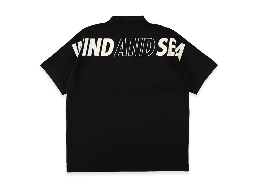 WIND AND SEA S/S Mock Neck Knit Polo "Black"