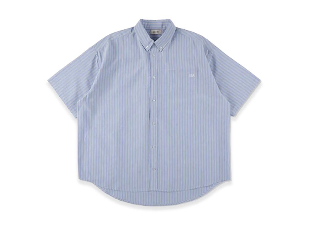 WIND AND SEA Oxford S/S Shirt "Blue Stripe"