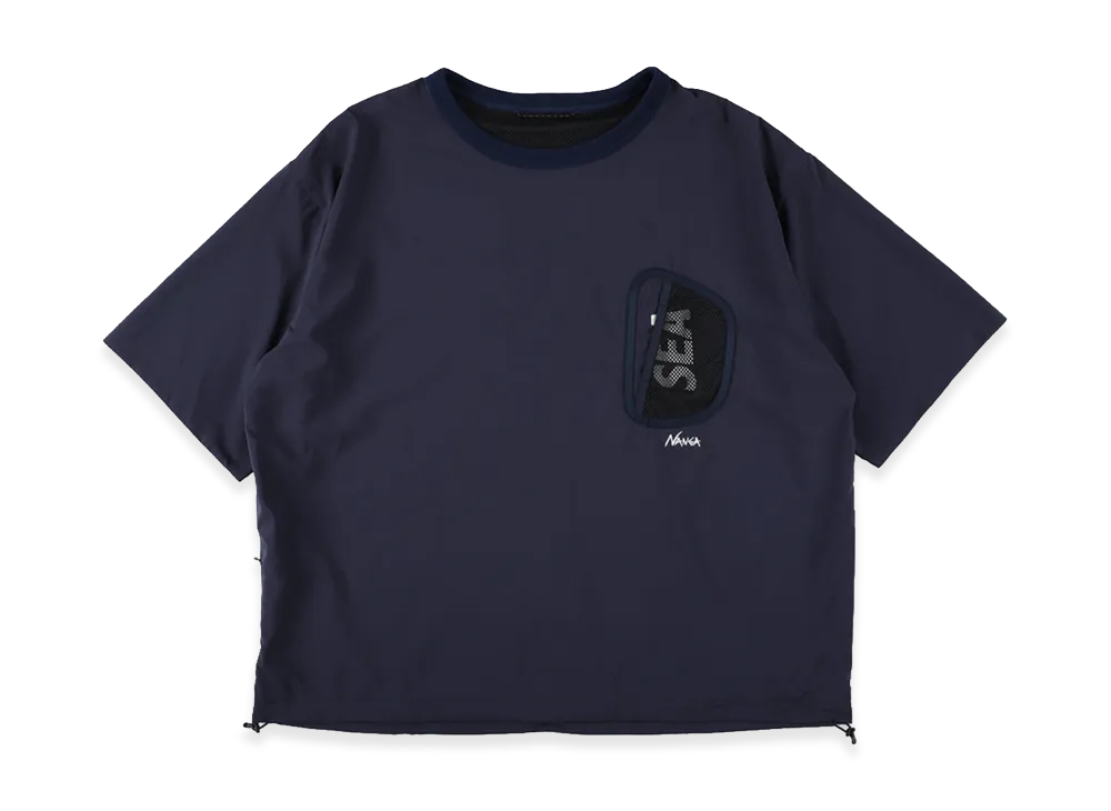 WIND AND SEA x NANGA Phantom Grid Reversible Tee "Navy"