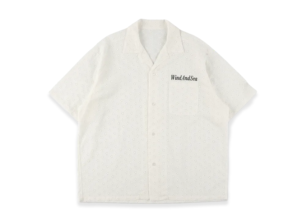 WIND AND SEA Cotton Lace S/S Shirt "White"