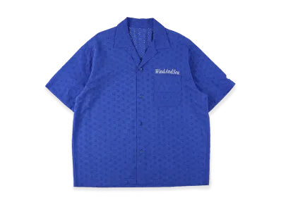 WIND AND SEA Cotton Lace S/S Shirt "Blue"