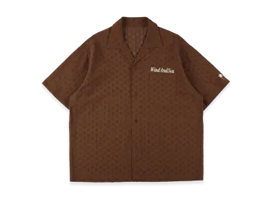 WIND AND SEA Cotton Lace S/S Shirt "Brown"