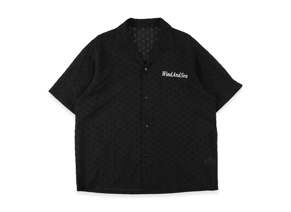 WIND AND SEA Cotton Lace S/S Shirt "Black"