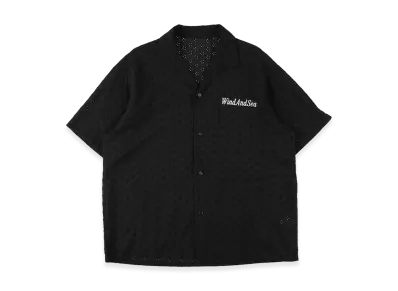 WIND AND SEA Cotton Lace S/S Shirt "Black"