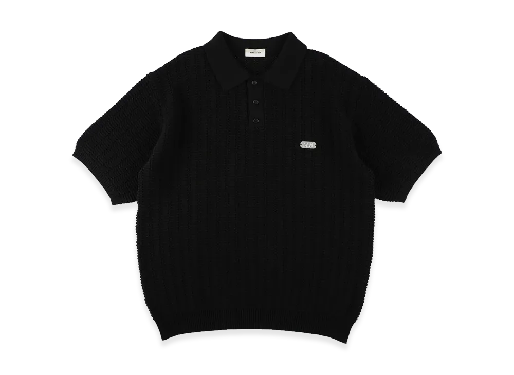 WIND AND SEA Summer Knit Polo "Black"
