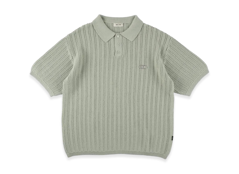 WIND AND SEA Summer Knit Polo "Sage_Green"