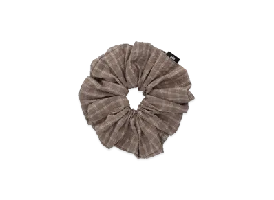 WIND AND SEA Women's Plaid Big Hair Tie "Brown"