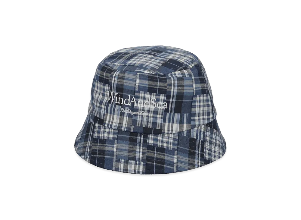 WIND AND SEA Logo Bucket Hat "Blue Check"