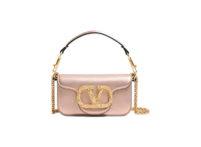 Valentino Women's Loc Small Leather Shoulder Bag "Nude/Neutrals"