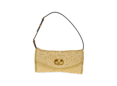 Valentino Women's Clutch Vain Soft Tes.Jacq.Cloque/Vit.Soft Grain L./Torcho "Oro"