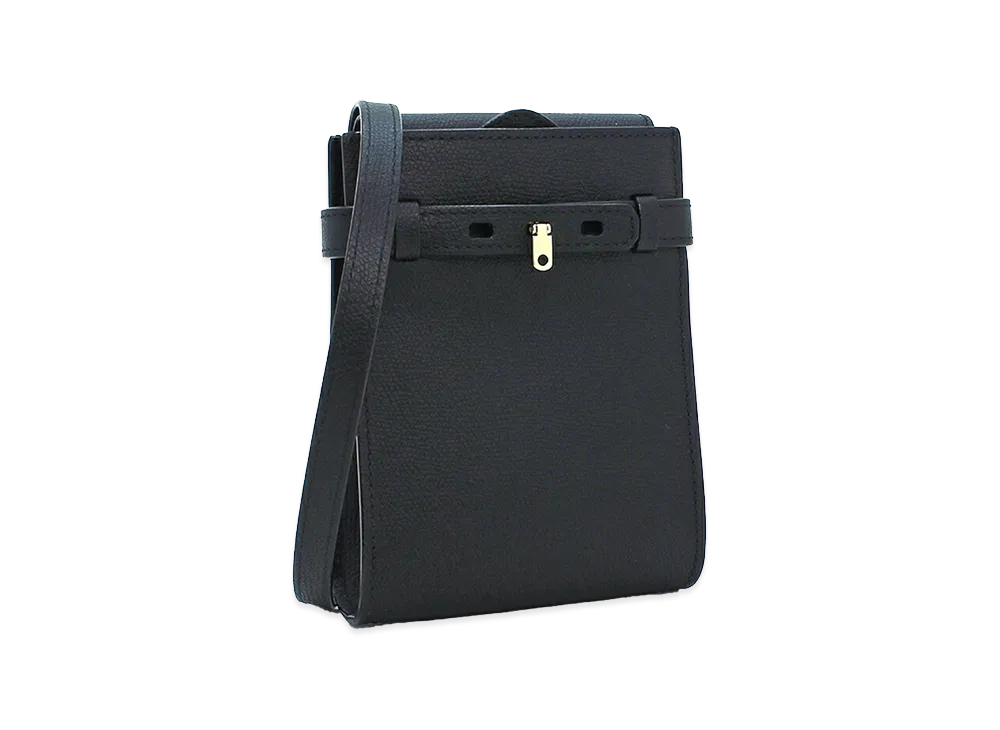 Valextra Slim B Tracollina Shoulder Bag "Nero"