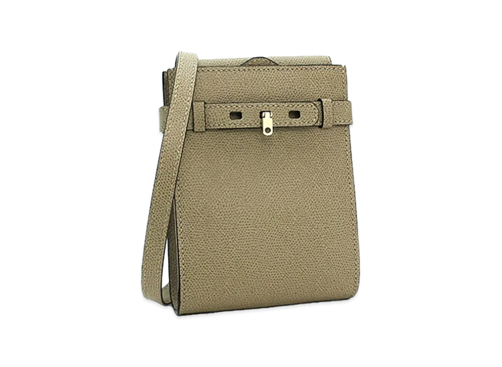 Valextra Slim B Tracollina Shoulder Bag "Oyster"