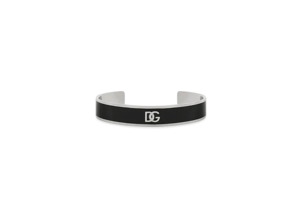DOLCE&GABBANA Enameled Bracelet With DG Logo "Black"
