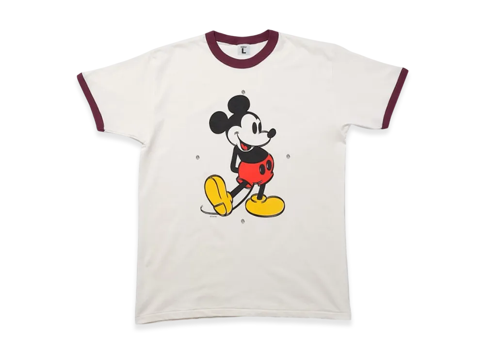 Weber x Disney Collection Mickey Mouse / Proof Printing Tee Ringer "Beige"
