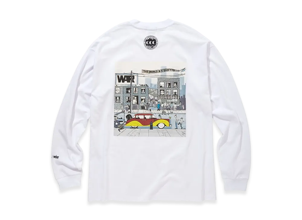 Weber x War x City Country City Long Sleeve T Shirt The World Is The Ghetto "White"