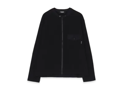 WILDSIDE YOHJI YAMAMOTO Cotton Jersey Full Zip Long Sleeve T-shirt "Black"