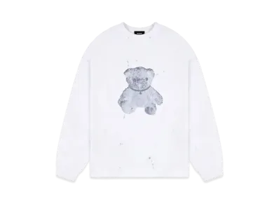 WE11DONE Necklace Teddy Long Sleeve T-shirt "White"
