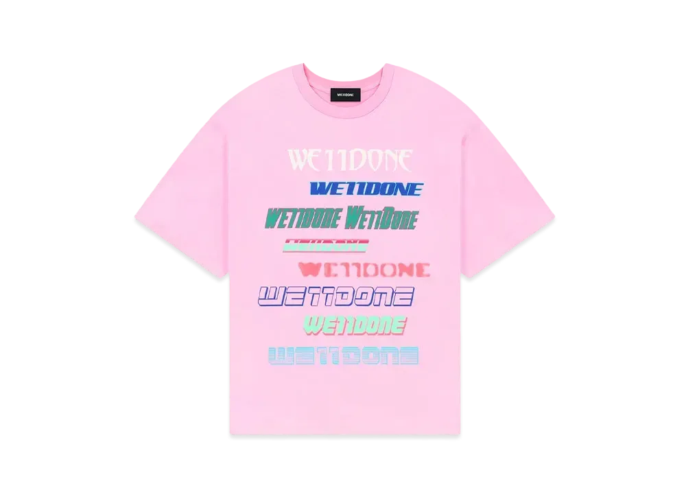 WE11DONE We11Done Multi Logo T-shirt "Light Pink"