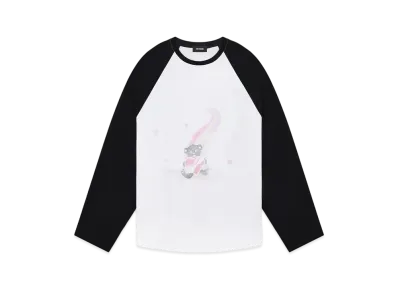 WE11DONE Teddy Bear Print Long-sleeved T-Shirt "Black"