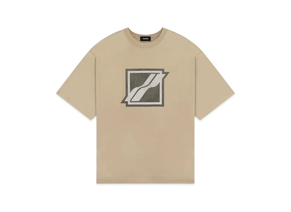WE11DONE Stripe Big Logo T-shirt "Beige"