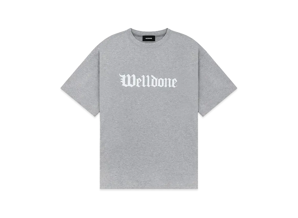 WE11DONE Gothic Logo T-shirt "Melange Gray"