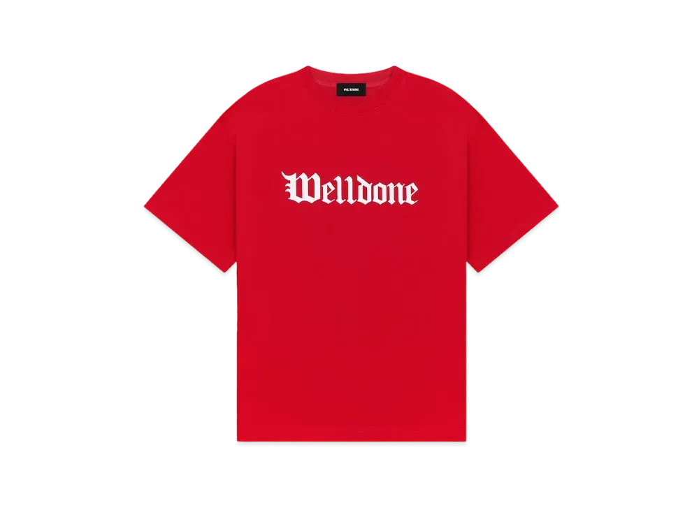 WE11DONE Gothic Logo T-shirt "Red"