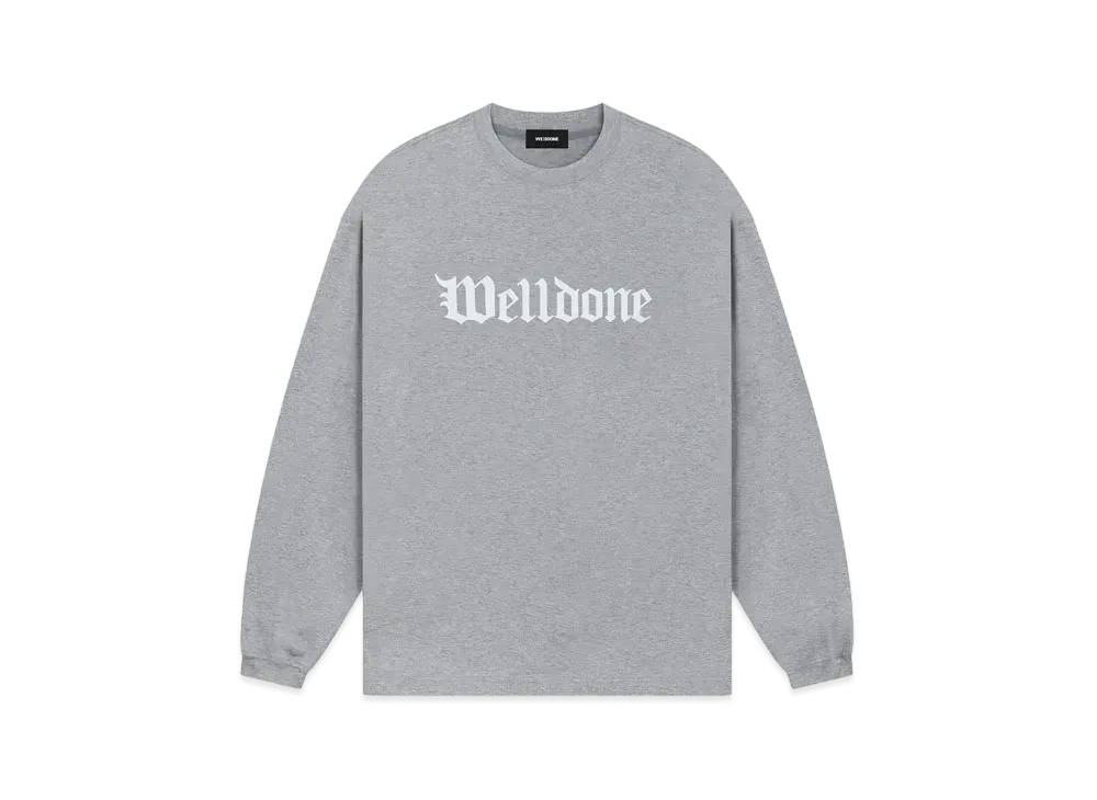 WE11DONE Gothic Logo T-shirt "Melange Gray"