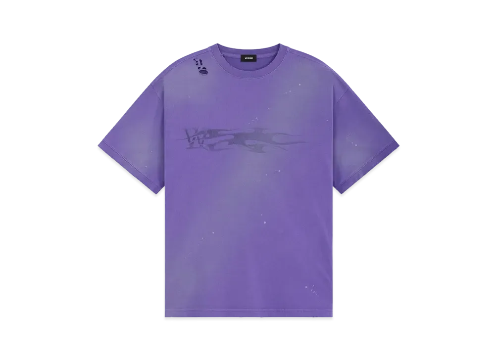 WE11DONE Metallic Printed T-shirt "Purple"