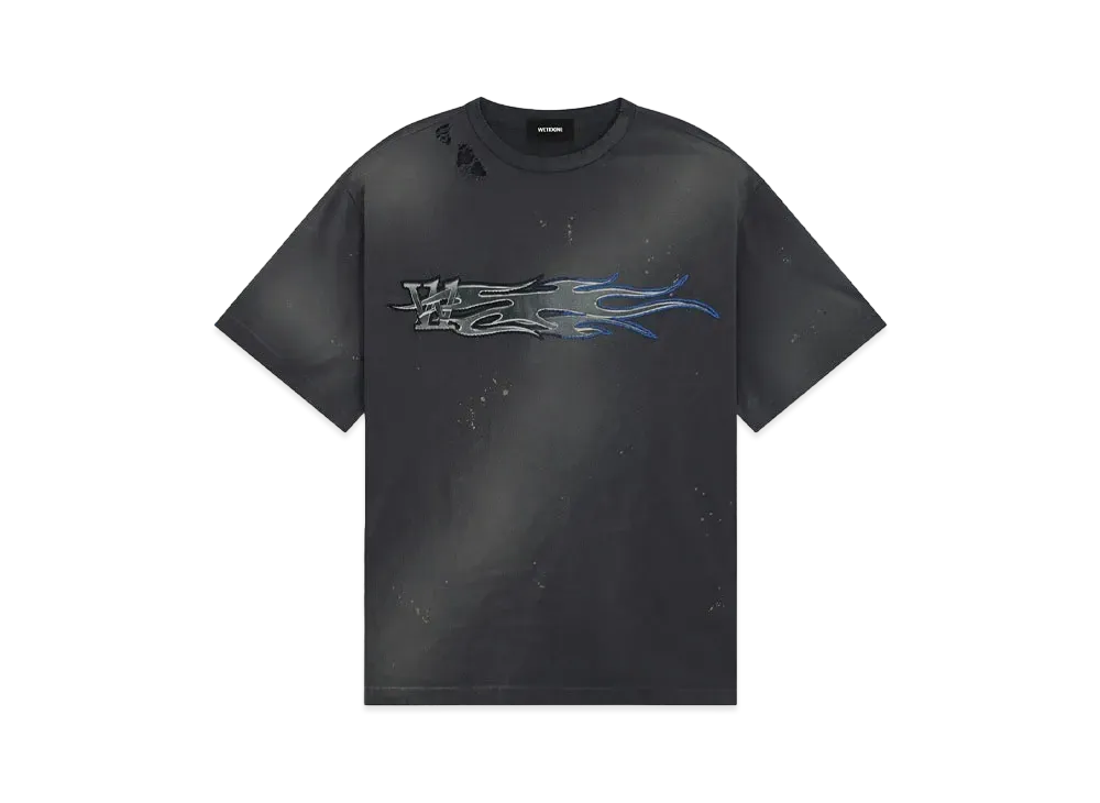 WE11DONE Metallic Printed T-shirt "Charcoal"