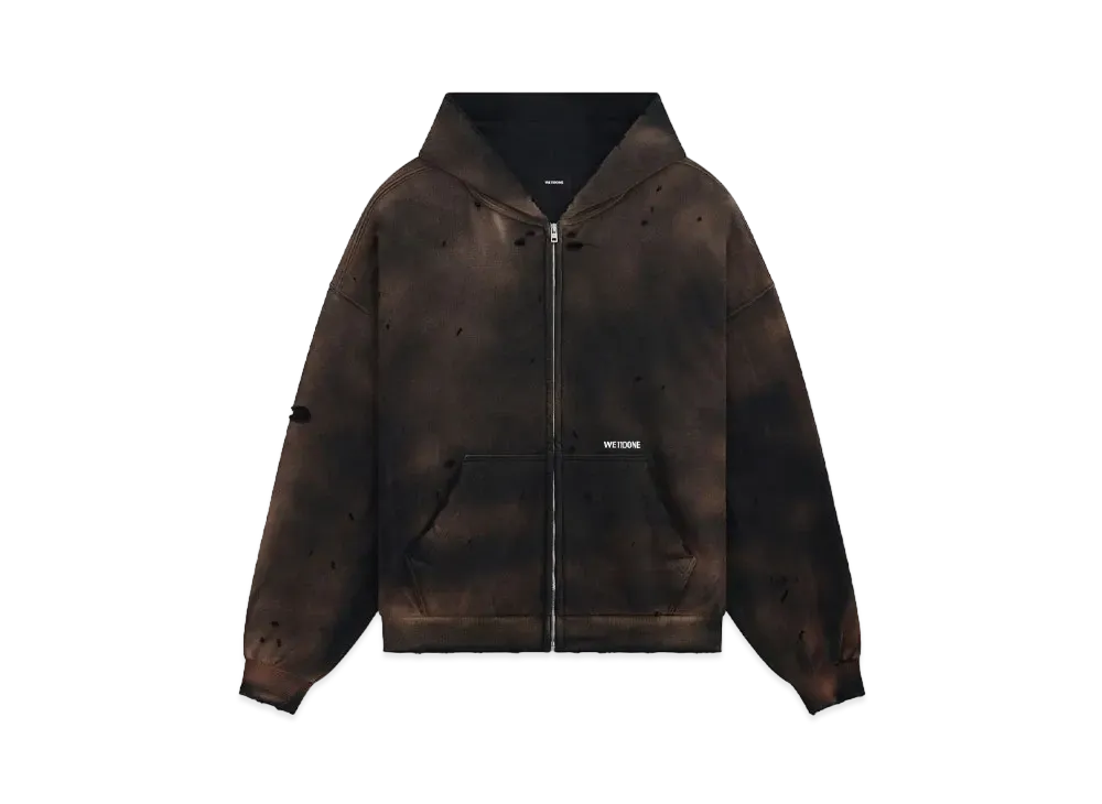 WE11DONE Grunge Zip-up Hoodie "Black"