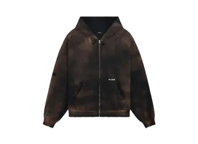 WE11DONE Grunge Zip-up Hoodie "Black"