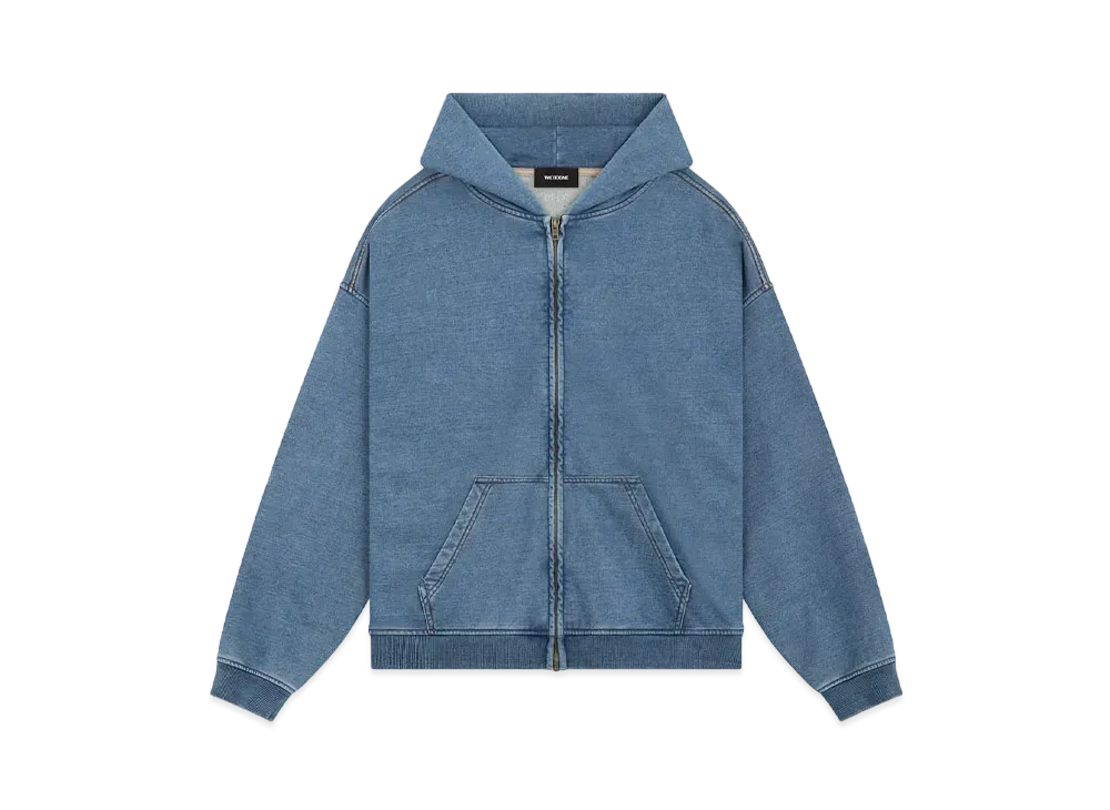 WE11DONE Washed Zip-up Hoodie "Blue"