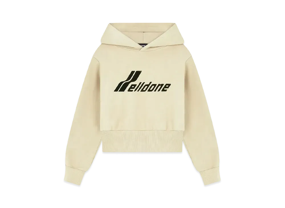 WE11DONE Lettering Symbol Crop Hoodie "Beige"